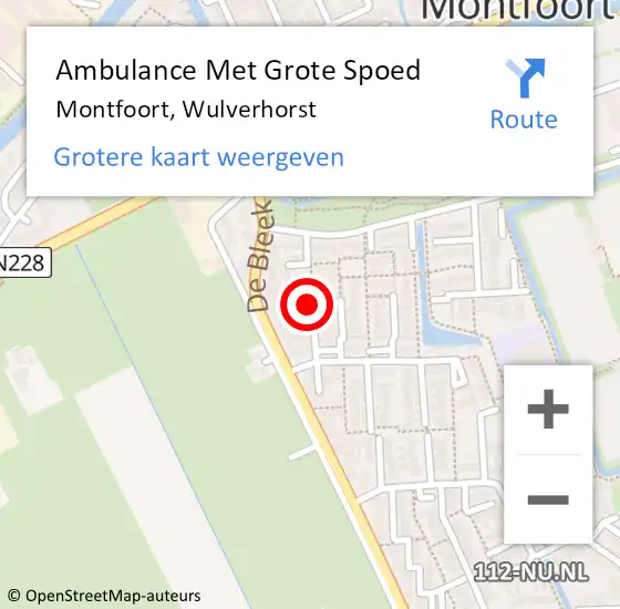 Locatie op kaart van de 112 melding: Ambulance Met Grote Spoed Naar Montfoort, Wulverhorst op 16 oktober 2024 17:02