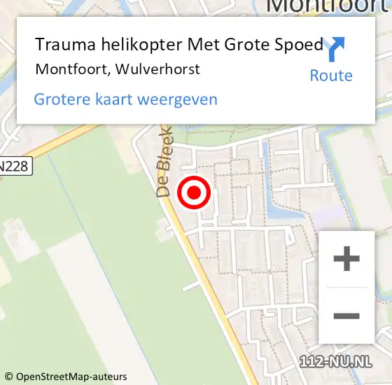 Locatie op kaart van de 112 melding: Trauma helikopter Met Grote Spoed Naar Montfoort, Wulverhorst op 16 oktober 2024 17:06