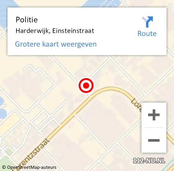 Locatie op kaart van de 112 melding: Politie Harderwijk, Einsteinstraat op 16 oktober 2024 17:10