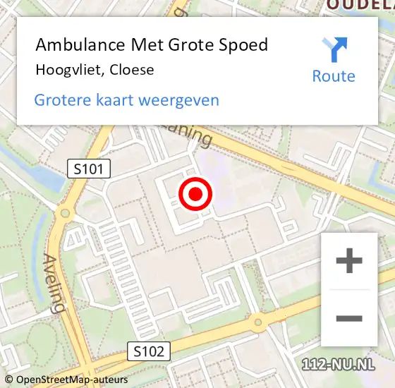 Locatie op kaart van de 112 melding: Ambulance Met Grote Spoed Naar Hoogvliet, Cloese op 16 oktober 2024 17:58