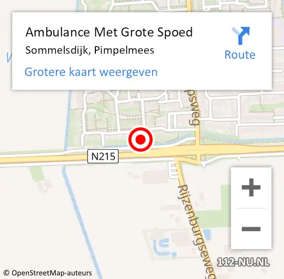 Locatie op kaart van de 112 melding: Ambulance Met Grote Spoed Naar Sommelsdijk, Pimpelmees op 16 oktober 2024 18:41