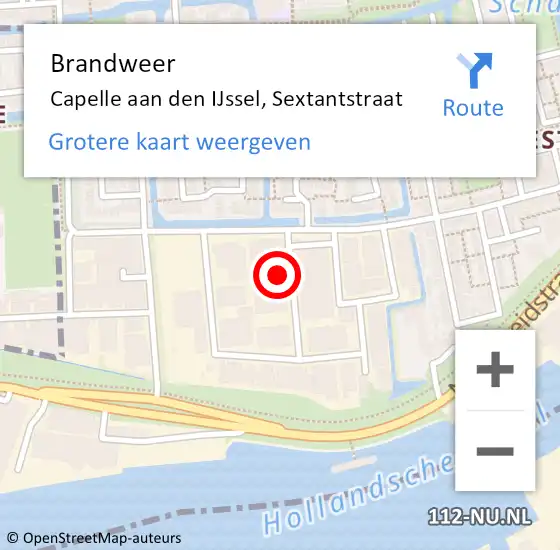 Locatie op kaart van de 112 melding: Brandweer Capelle aan den IJssel, Sextantstraat op 16 oktober 2024 19:04