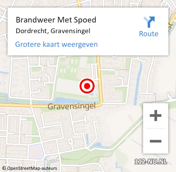 Locatie op kaart van de 112 melding: Brandweer Met Spoed Naar Dordrecht, Gravensingel op 16 oktober 2024 19:43