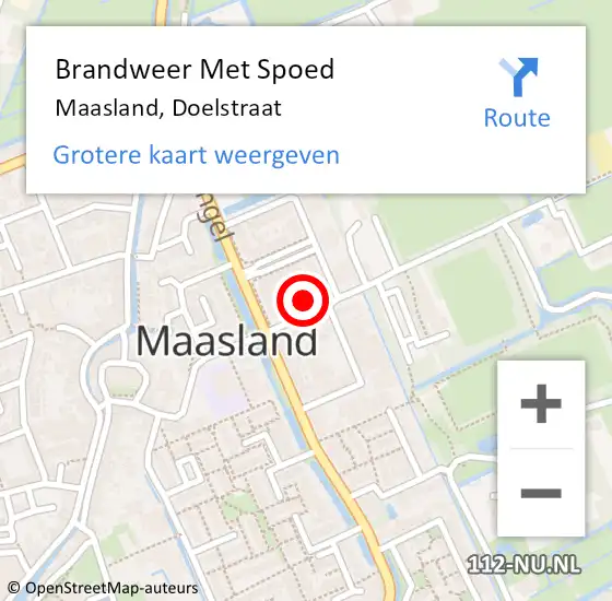 Locatie op kaart van de 112 melding: Brandweer Met Spoed Naar Maasland, Doelstraat op 16 oktober 2024 21:38