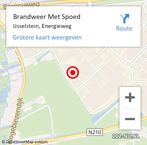 Locatie op kaart van de 112 melding: Brandweer Met Spoed Naar IJsselstein, Energieweg op 23 oktober 2014 17:00