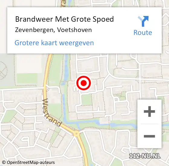 Locatie op kaart van de 112 melding: Brandweer Met Grote Spoed Naar Zevenbergen, Voetshoven op 16 oktober 2024 22:13