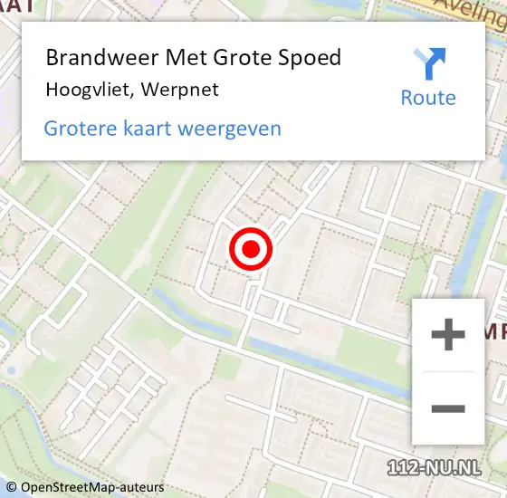 Locatie op kaart van de 112 melding: Brandweer Met Grote Spoed Naar Hoogvliet, Werpnet op 16 oktober 2024 22:54