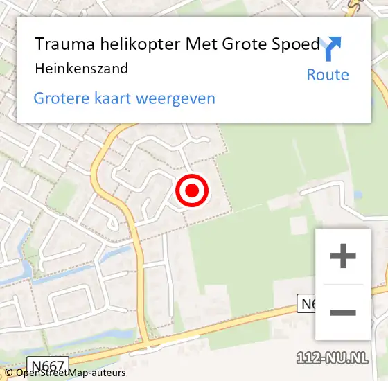 Locatie op kaart van de 112 melding: Trauma helikopter Met Grote Spoed Naar Heinkenszand op 16 oktober 2024 23:48