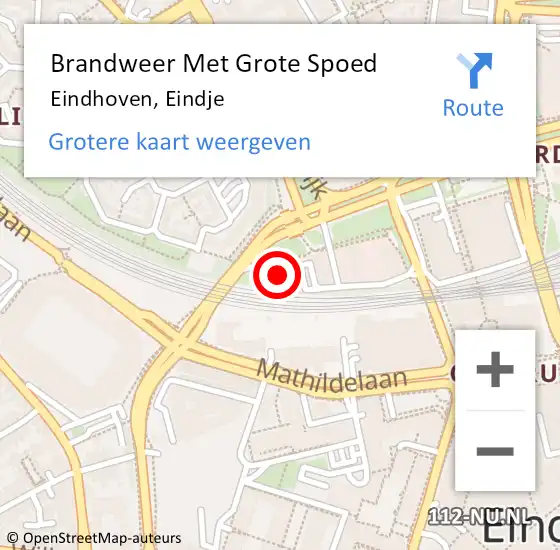 Locatie op kaart van de 112 melding: Brandweer Met Grote Spoed Naar Eindhoven, Eindje op 17 oktober 2024 04:08