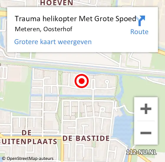 Locatie op kaart van de 112 melding: Trauma helikopter Met Grote Spoed Naar Meteren, Oosterhof op 17 oktober 2024 06:40