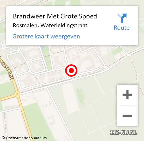 Locatie op kaart van de 112 melding: Brandweer Met Grote Spoed Naar Rosmalen, Waterleidingstraat op 17 oktober 2024 06:41