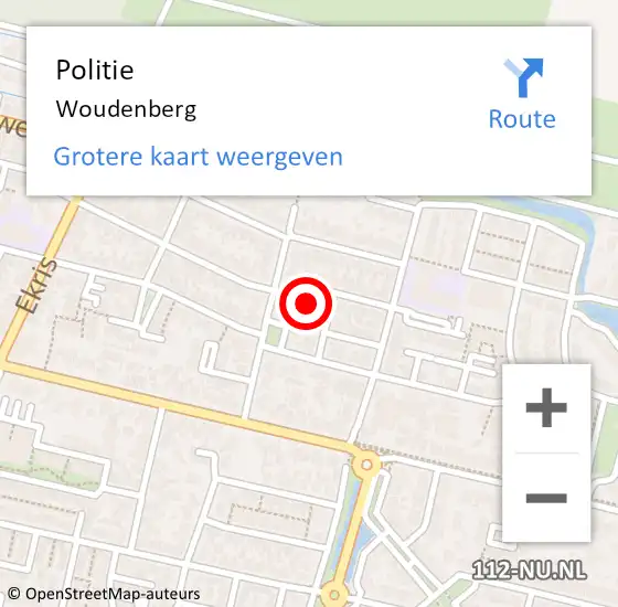 Locatie op kaart van de 112 melding: Politie Woudenberg op 17 oktober 2024 07:14