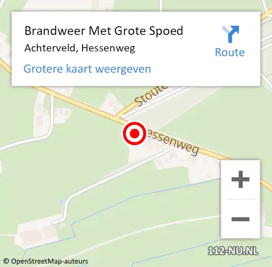 Locatie op kaart van de 112 melding: Brandweer Met Grote Spoed Naar Achterveld, Hessenweg op 17 oktober 2024 07:46