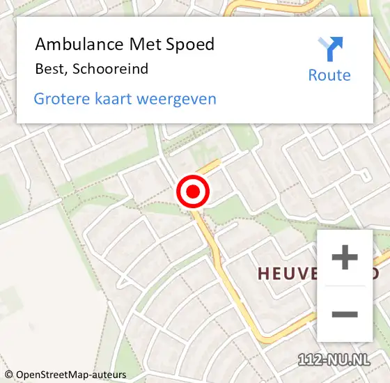 Locatie op kaart van de 112 melding: Ambulance Met Spoed Naar Best, Schooreind op 23 oktober 2014 17:32