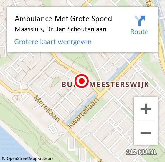 Locatie op kaart van de 112 melding: Ambulance Met Grote Spoed Naar Maassluis, Dr. Jan Schoutenlaan op 17 oktober 2024 07:51