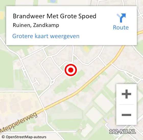 Locatie op kaart van de 112 melding: Brandweer Met Grote Spoed Naar Ruinen, Zandkamp op 17 oktober 2024 08:07