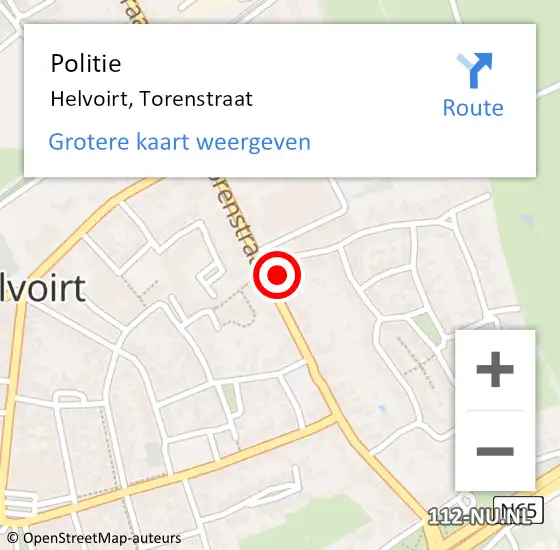 Locatie op kaart van de 112 melding: Politie Helvoirt, Torenstraat op 17 oktober 2024 08:14