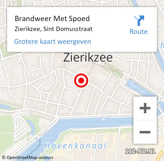 Locatie op kaart van de 112 melding: Brandweer Met Spoed Naar Zierikzee, Sint Domusstraat op 17 oktober 2024 08:31