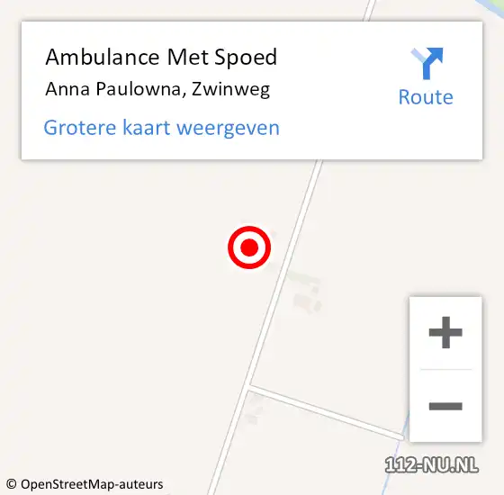 Locatie op kaart van de 112 melding: Ambulance Met Spoed Naar Anna Paulowna, Zwinweg op 17 oktober 2024 08:54