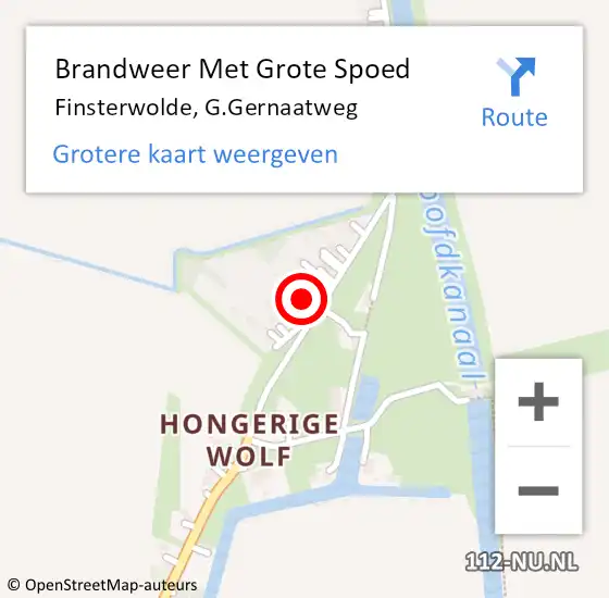 Locatie op kaart van de 112 melding: Brandweer Met Grote Spoed Naar Finsterwolde, G.Gernaatweg op 17 oktober 2024 08:54