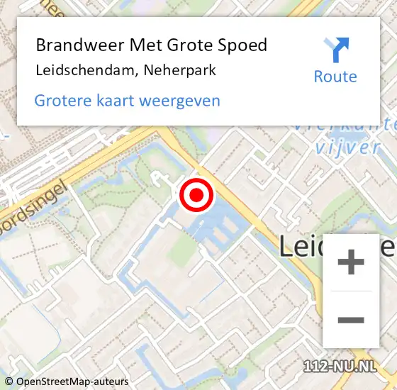 Locatie op kaart van de 112 melding: Brandweer Met Grote Spoed Naar Leidschendam, Neherpark op 17 oktober 2024 09:05