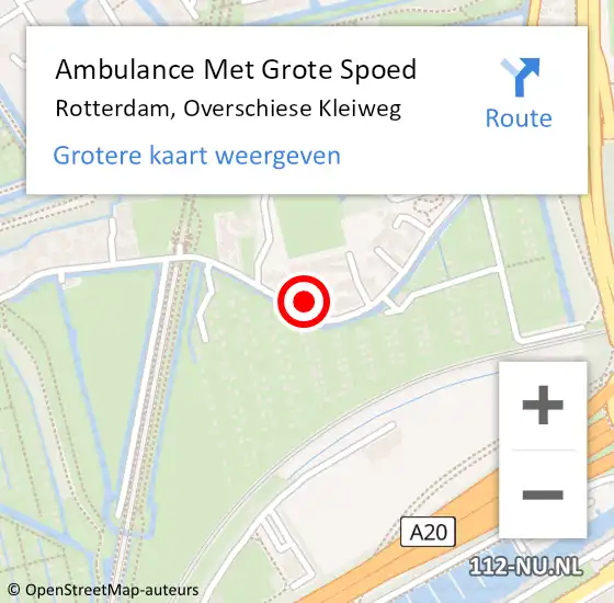 Locatie op kaart van de 112 melding: Ambulance Met Grote Spoed Naar Rotterdam, Overschiese Kleiweg op 17 oktober 2024 09:34