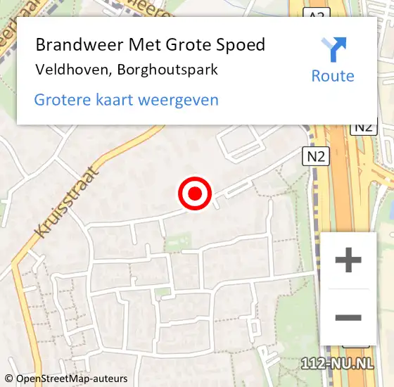 Locatie op kaart van de 112 melding: Brandweer Met Grote Spoed Naar Veldhoven, Borghoutspark op 17 oktober 2024 10:03