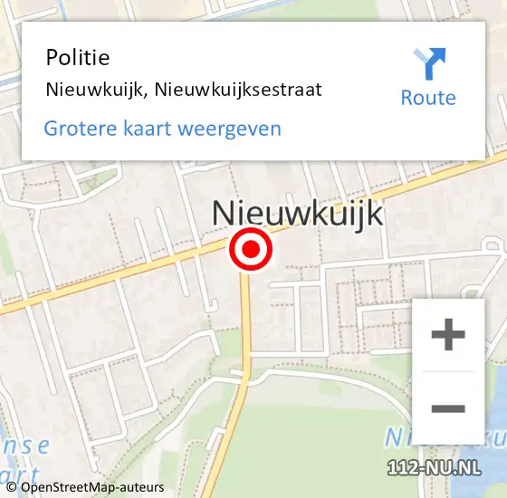 Locatie op kaart van de 112 melding: Politie Nieuwkuijk, Nieuwkuijksestraat op 17 oktober 2024 11:20