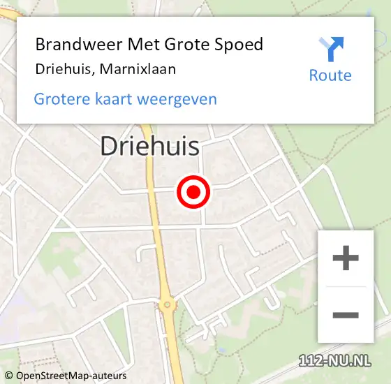 Locatie op kaart van de 112 melding: Brandweer Met Grote Spoed Naar Driehuis, Marnixlaan op 17 oktober 2024 11:32