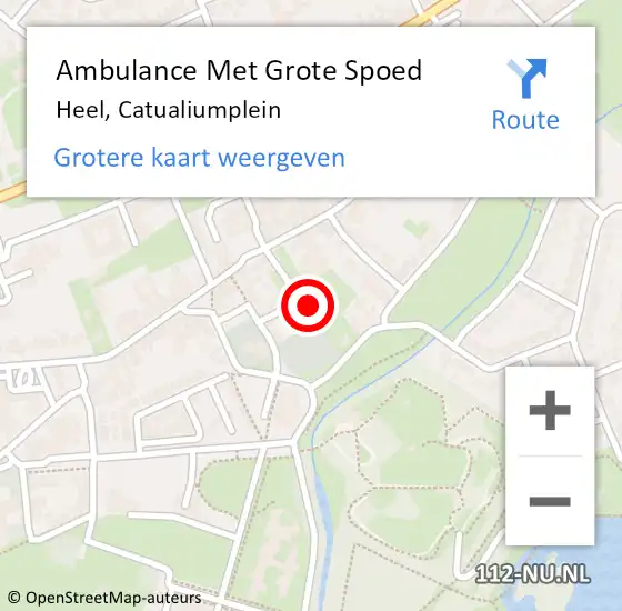 Locatie op kaart van de 112 melding: Ambulance Met Grote Spoed Naar Heel, Catualiumplein op 17 oktober 2024 11:32