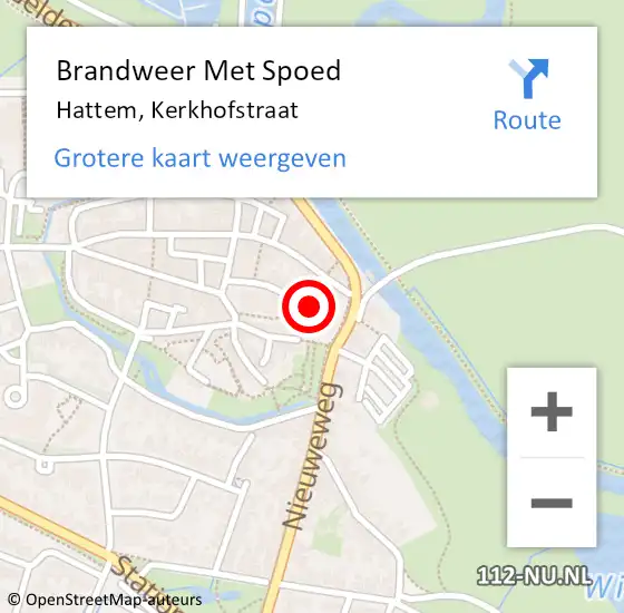 Locatie op kaart van de 112 melding: Brandweer Met Spoed Naar Hattem, Kerkhofstraat op 17 oktober 2024 11:38