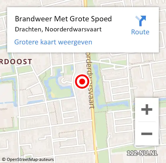 Locatie op kaart van de 112 melding: Brandweer Met Grote Spoed Naar Drachten, Noorderdwarsvaart op 17 oktober 2024 11:44