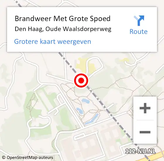 Locatie op kaart van de 112 melding: Brandweer Met Grote Spoed Naar Den Haag, Oude Waalsdorperweg op 17 oktober 2024 13:15