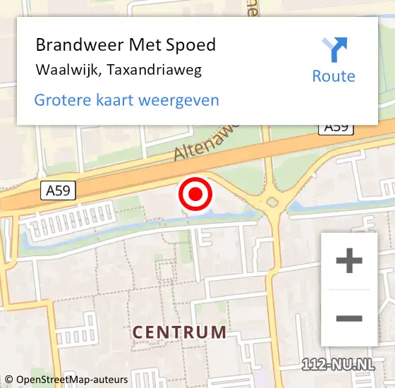 Locatie op kaart van de 112 melding: Brandweer Met Spoed Naar Waalwijk, Taxandriaweg op 17 oktober 2024 13:20