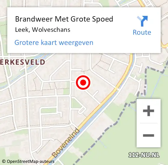 Locatie op kaart van de 112 melding: Brandweer Met Grote Spoed Naar Leek, Wolveschans op 17 oktober 2024 13:25