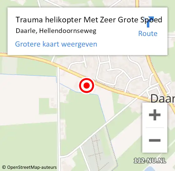 Locatie op kaart van de 112 melding: Trauma helikopter Met Zeer Grote Spoed Naar Daarle, Hellendoornseweg op 17 oktober 2024 13:36