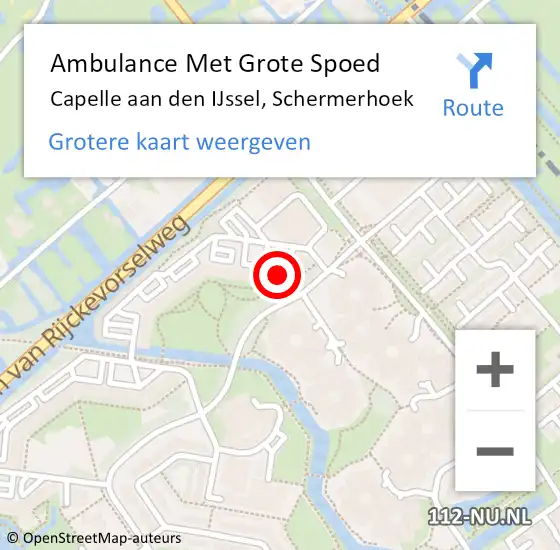 Locatie op kaart van de 112 melding: Ambulance Met Grote Spoed Naar Capelle aan den IJssel, Schermerhoek op 23 oktober 2014 18:23