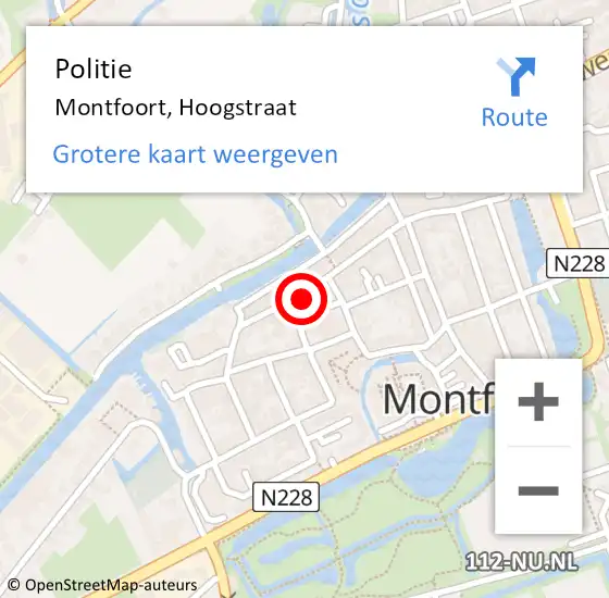 Locatie op kaart van de 112 melding: Politie Montfoort, Hoogstraat op 17 oktober 2024 13:55