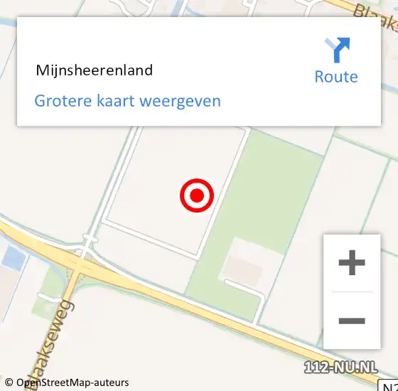 Locatie op kaart van de 112 melding:  Mijnsheerenland op 17 oktober 2024 14:02