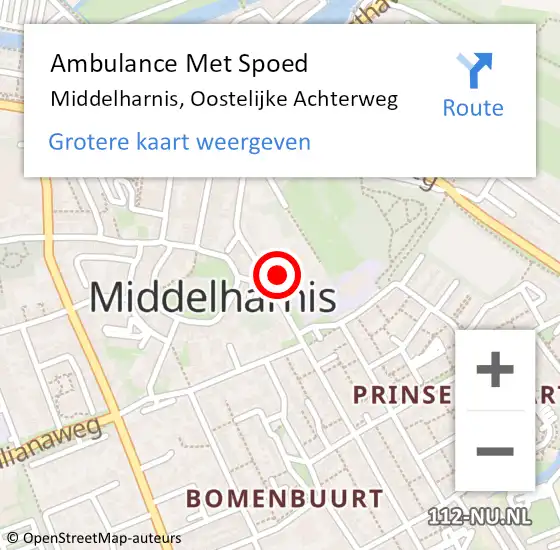 Locatie op kaart van de 112 melding: Ambulance Met Spoed Naar Middelharnis, Oostelijke Achterweg op 17 oktober 2024 14:21