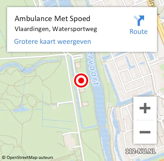 Locatie op kaart van de 112 melding: Ambulance Met Spoed Naar Vlaardingen, Watersportweg op 17 oktober 2024 15:43