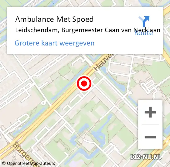 Locatie op kaart van de 112 melding: Ambulance Met Spoed Naar Leidschendam, Burgemeester Caan van Necklaan op 17 oktober 2024 15:58