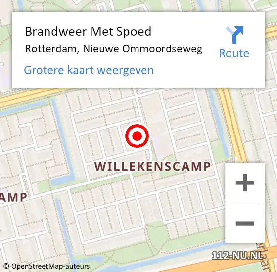 Locatie op kaart van de 112 melding: Brandweer Met Spoed Naar Rotterdam, Nieuwe Ommoordseweg op 17 oktober 2024 16:00