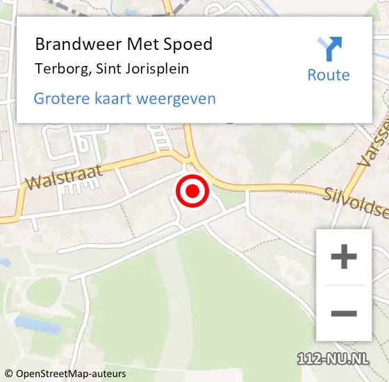 Locatie op kaart van de 112 melding: Brandweer Met Spoed Naar Terborg, Sint Jorisplein op 17 oktober 2024 16:32