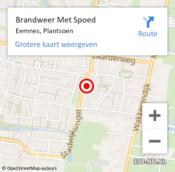 Locatie op kaart van de 112 melding: Brandweer Met Spoed Naar Eemnes, Plantsoen op 17 oktober 2024 16:51