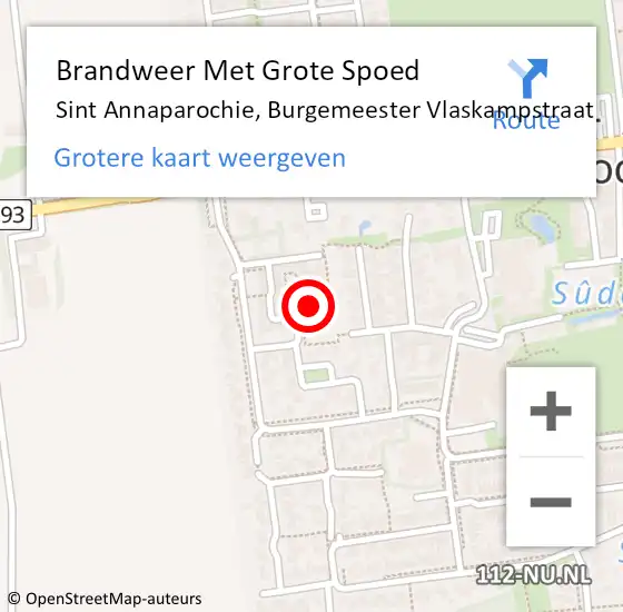 Locatie op kaart van de 112 melding: Brandweer Met Grote Spoed Naar Sint Annaparochie, Burgemeester Vlaskampstraat op 17 oktober 2024 17:10