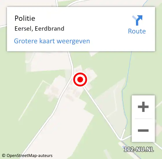 Locatie op kaart van de 112 melding: Politie Eersel, Eerdbrand op 17 oktober 2024 17:39