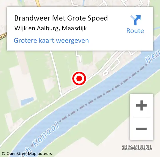 Locatie op kaart van de 112 melding: Brandweer Met Grote Spoed Naar Wijk en Aalburg, Maasdijk op 17 oktober 2024 17:52