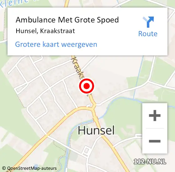 Locatie op kaart van de 112 melding: Ambulance Met Grote Spoed Naar Hunsel, Kraakstraat op 17 oktober 2024 17:57