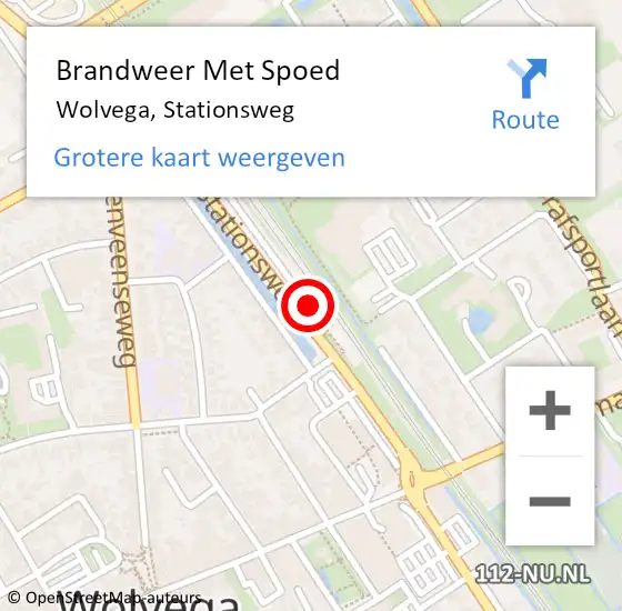 Locatie op kaart van de 112 melding: Brandweer Met Spoed Naar Wolvega, Stationsweg op 17 oktober 2024 18:01